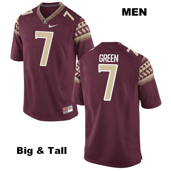 Men's NCAA Nike Florida State Seminoles #7 Ryan Green College Big & Tall Red Stitched Authentic Football Jersey QQO4769AN